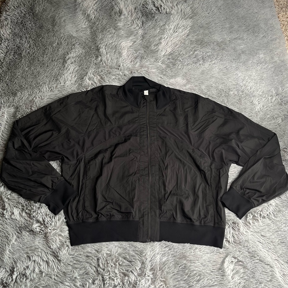Lululemon Jacket Women 14 Serve It Designed for Casual Full Zip Mesh Black Nylon